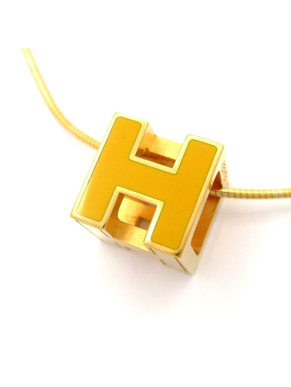 Hermes Necklace Cage d'H Gold Yellow